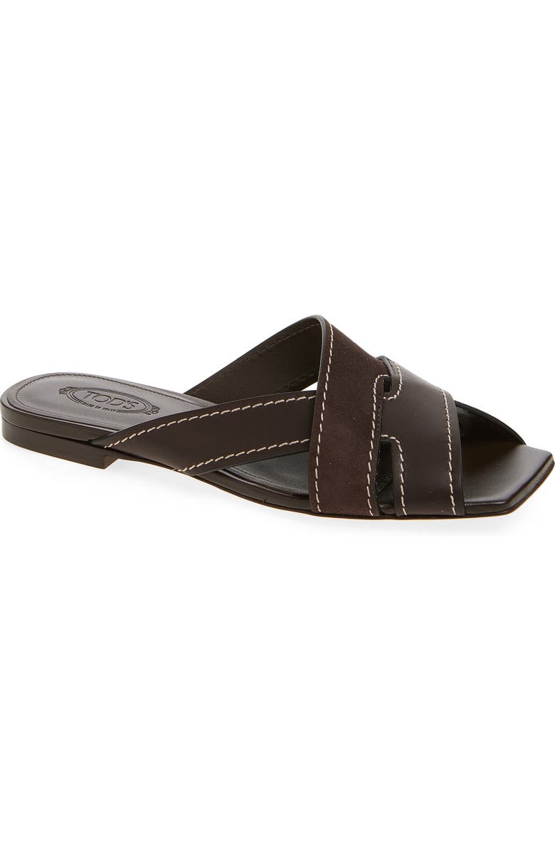 Tod's Slide Sandal, Main, color, Palissandro