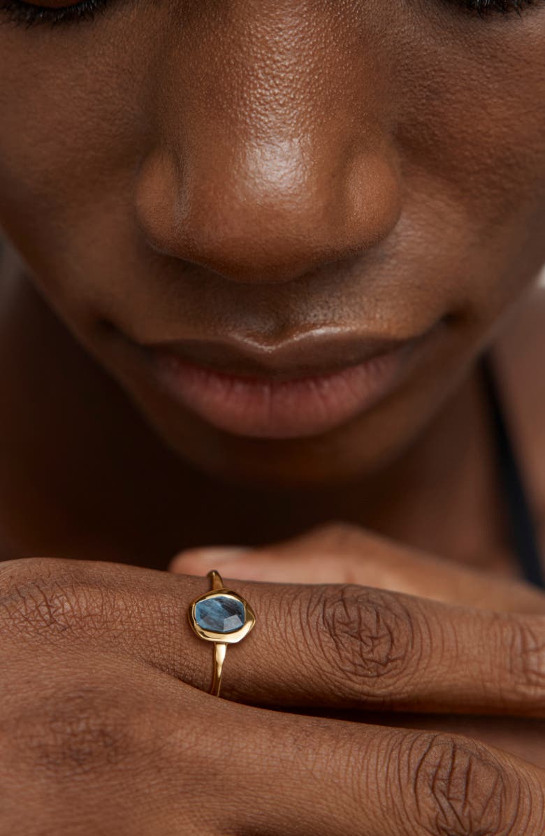 Monica Vinader Odyssey Stone Ring, Alternate, color, 18K Gold Vermeil / Aquamarine