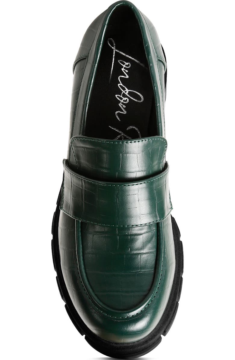 LONDON RAG Benz Croc Embossed Loafer Pump, Alternate, color, Dark Green