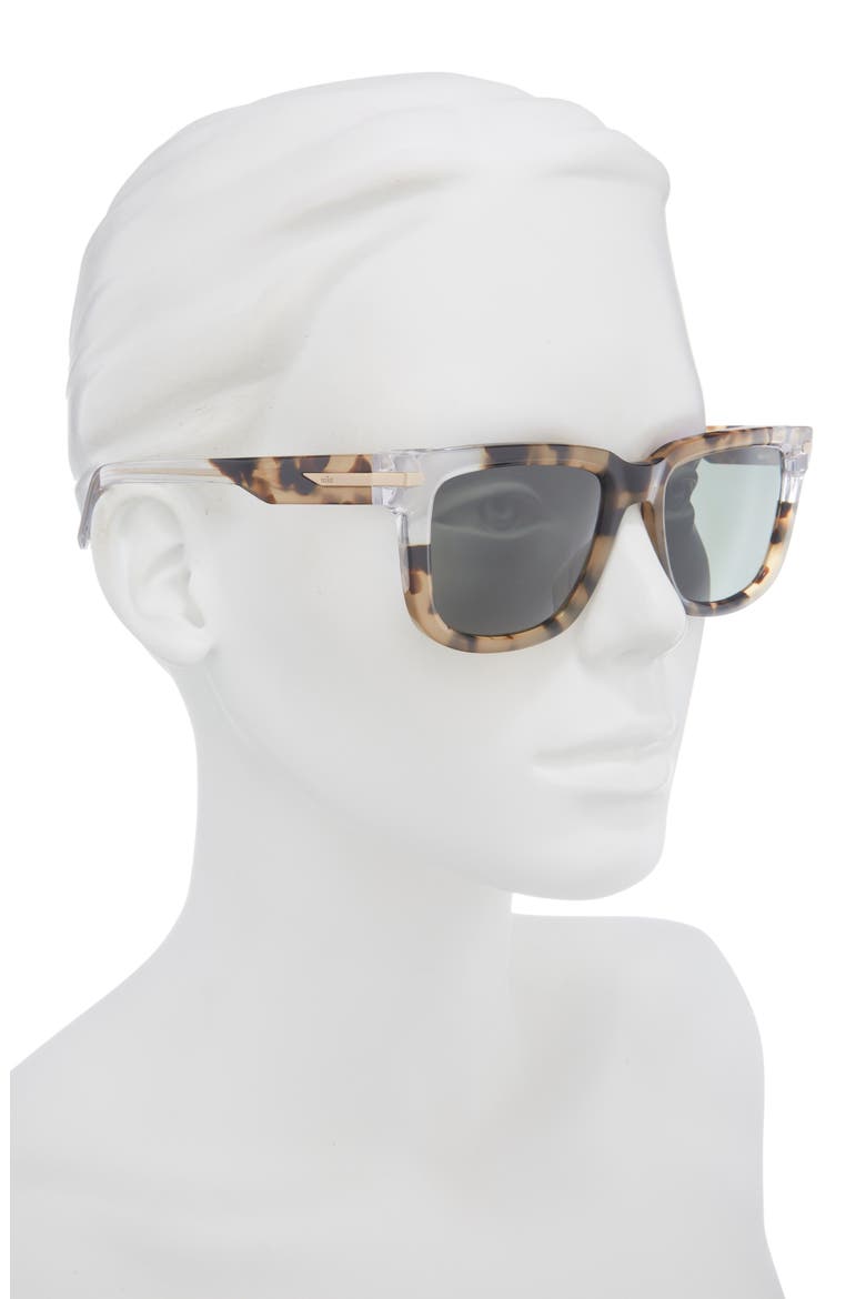 Crescent Fall Square Sunglasses, Alternate, color, KHAKI TORTOISE / GREEN