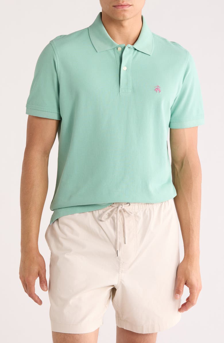 Brooks Brothers Slim Fit Solid Cotton Piqué Polo, Main, color, Green