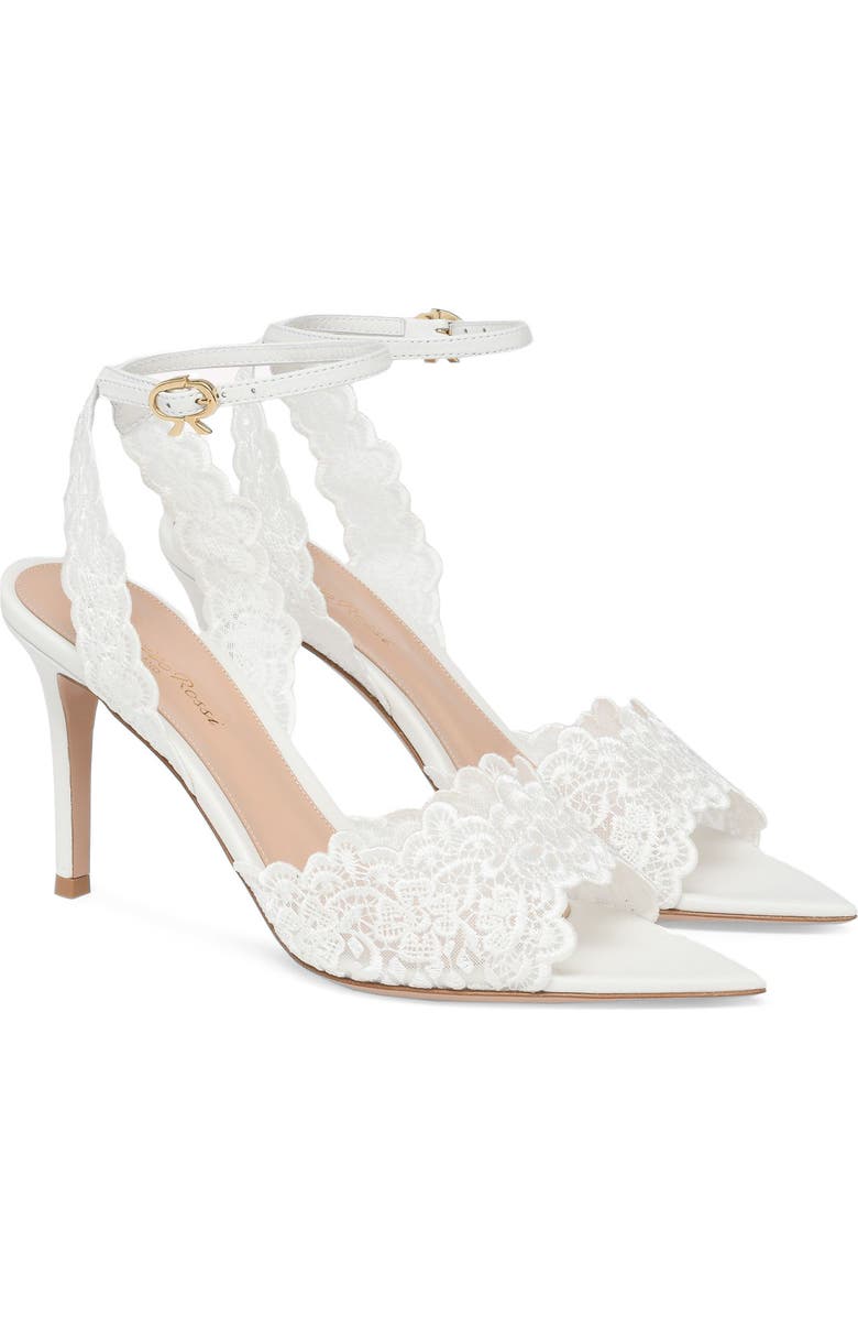 Gianvito Rossi Yvonne Sandal, Alternate, color, White Textile