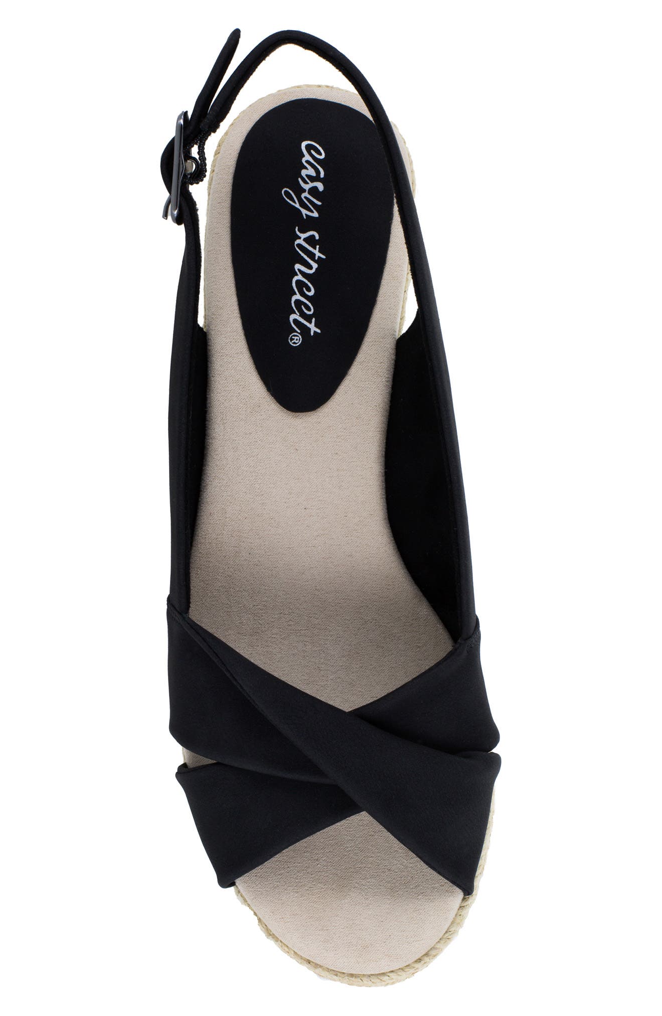 EASY STREET Maureen Wedge Sandal, Alternate, color, Black