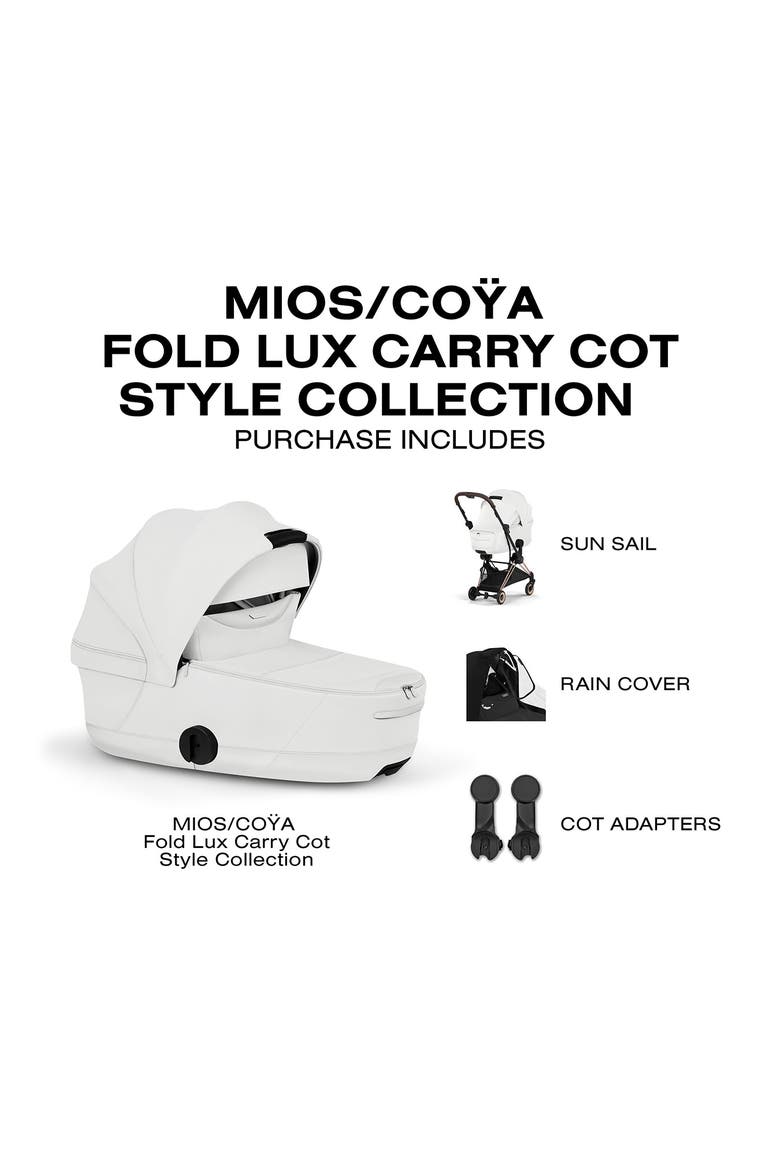 Fold Lux Carry Cot for the Mios/Coya Strollers – Style Collection, Alternate, color, OFF WHITE