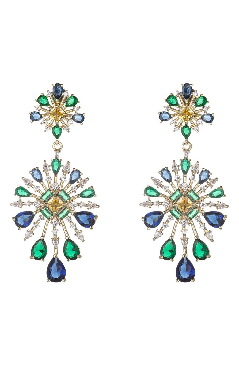 EYE CANDY LOS ANGELES The Luxe Collection Mariana Cubic Zirconia Statement Earrings, Main, color, Gold