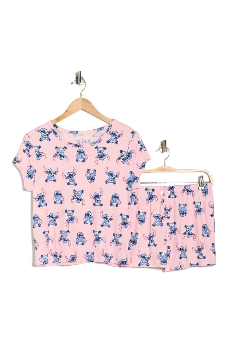 Lilo & Stitch Short Pajamas, Alternate, color, PINK PRINT