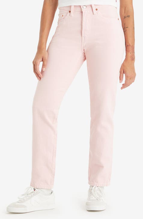 501® Original High Waist Straight Leg Jeans (Dusty Chalk)