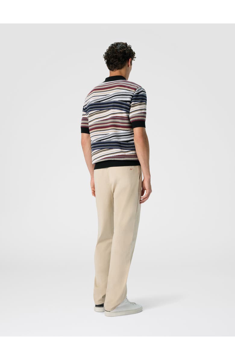Missoni Short Sleeve Polo With Buttons And Striped Zigzag Pattern, Alternate, color, Multicoloured