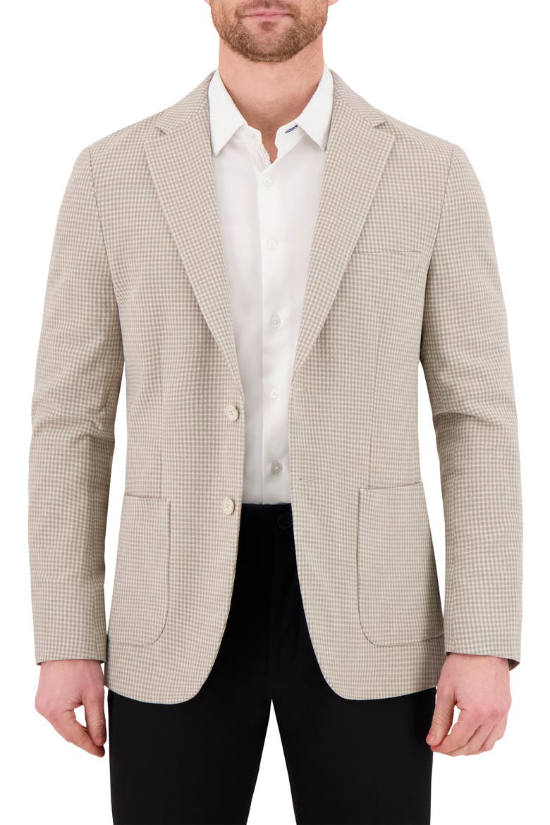 360 Check Stretch Sport Coat, Main, color, TAN