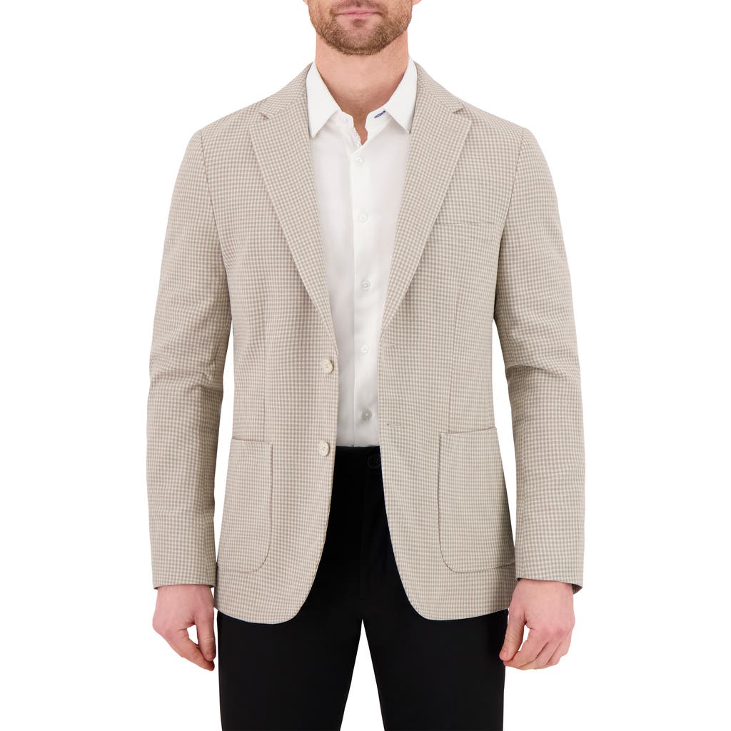 Victor Emmanuel Unstructured Comfort Knit Cotton Blend Sport Coat In Tan