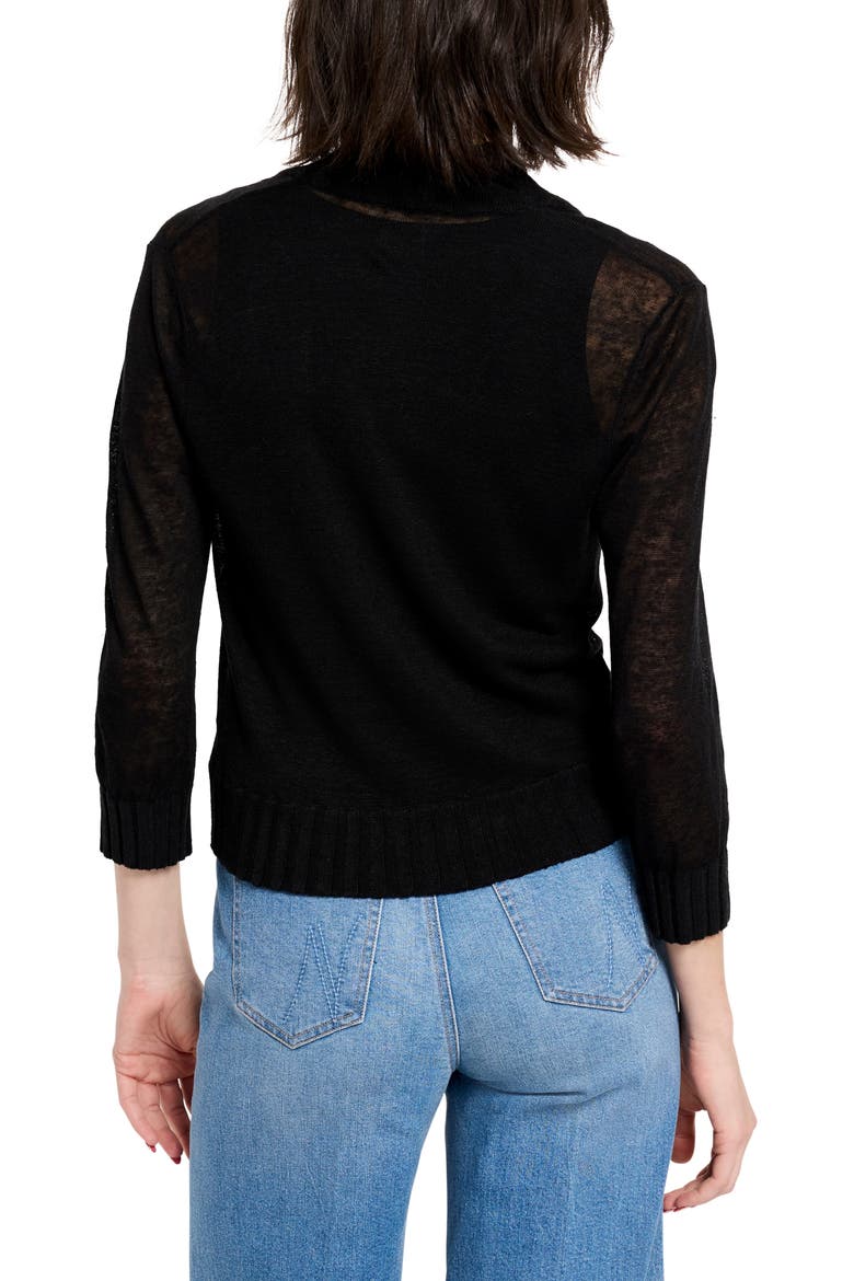 Linen Blend Bolero Cardigan, Alternate, color, BLACK ONYX