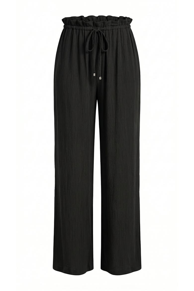 Morganne High Rise Wide Leg Woven Pants, Alternate, color, Black