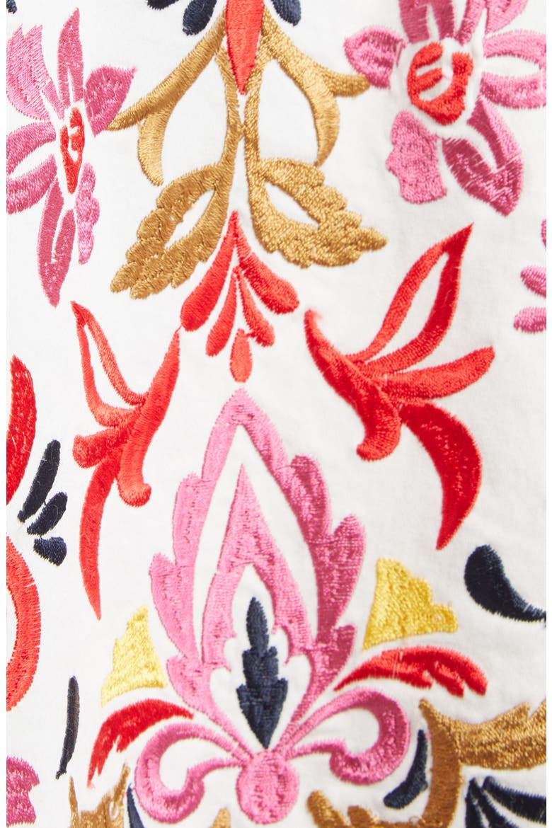 Ana Placed Embroidery Stretch Cotton Minidress, Alternate, color, WHITE PLAYA