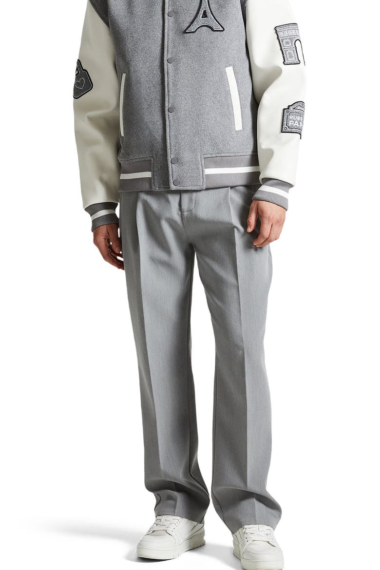 Oscar Mona Lisa Wool Blend Varsity Jacket, Alternate, color, Grey