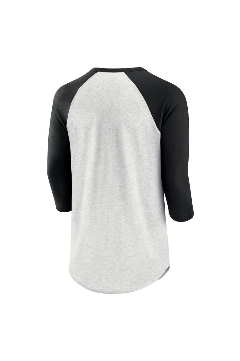 Men's Fanatics Branded Ash/Black Vegas Golden Knights True Classics Better Believe Raglan Henley 3/4-Sleeve T-Shirt, Alternate, color, Ash