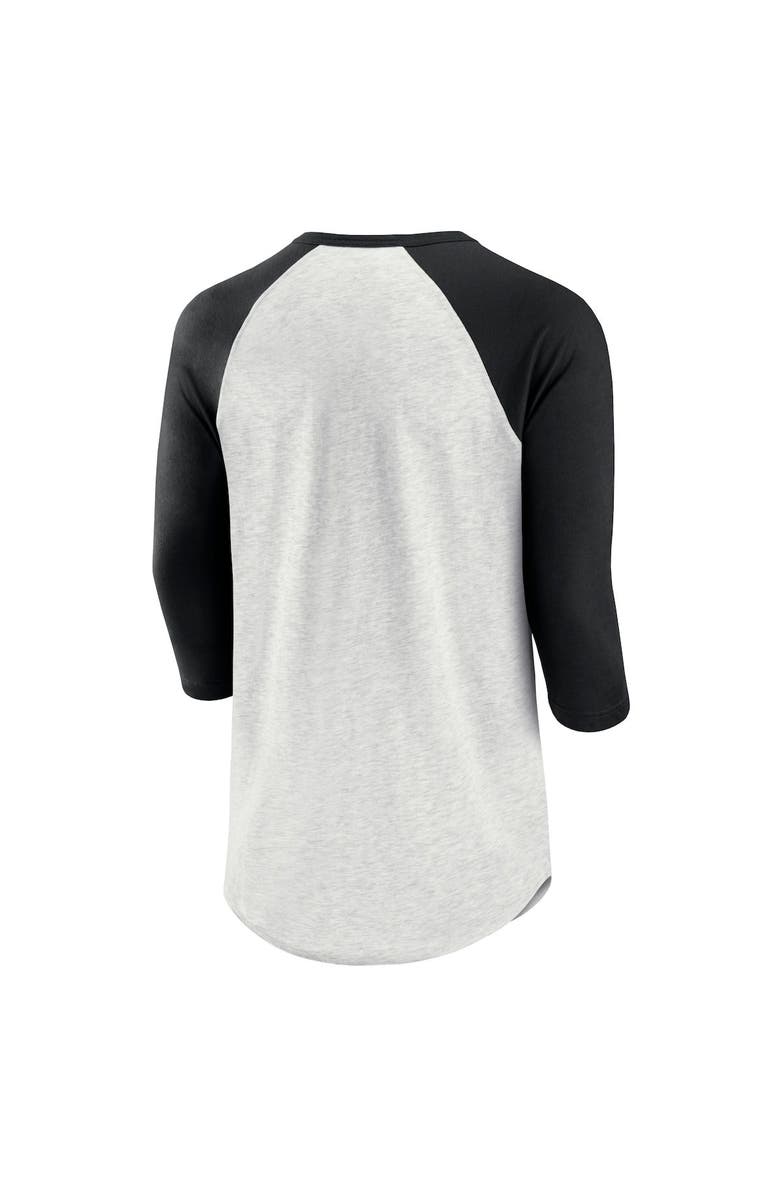 FANATICS Men's Fanatics Branded Ash/Black Vegas Golden Knights True Classics Better Believe Raglan Henley 3/4-Sleeve T-Shirt, Alternate, color, 