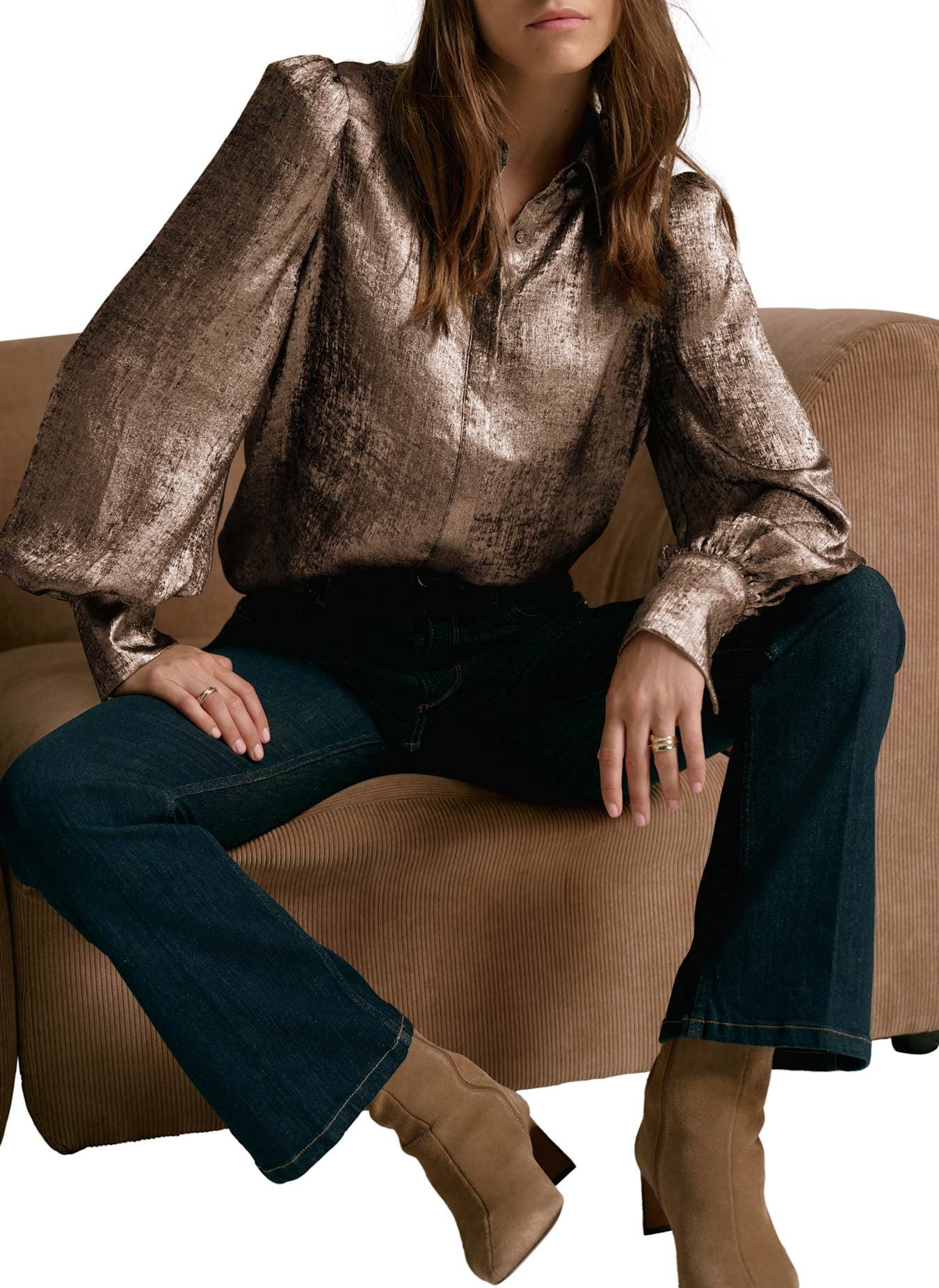 Metallic Long Sleeve Shirt - image 2