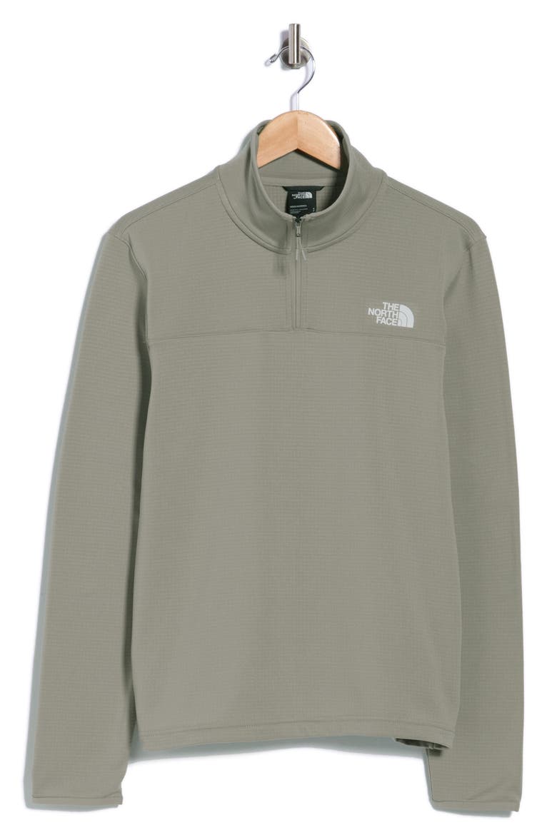 Cedar Trail Grid Fleece Quarter Zip Pullover, Main, color, MUSHROOM GREY