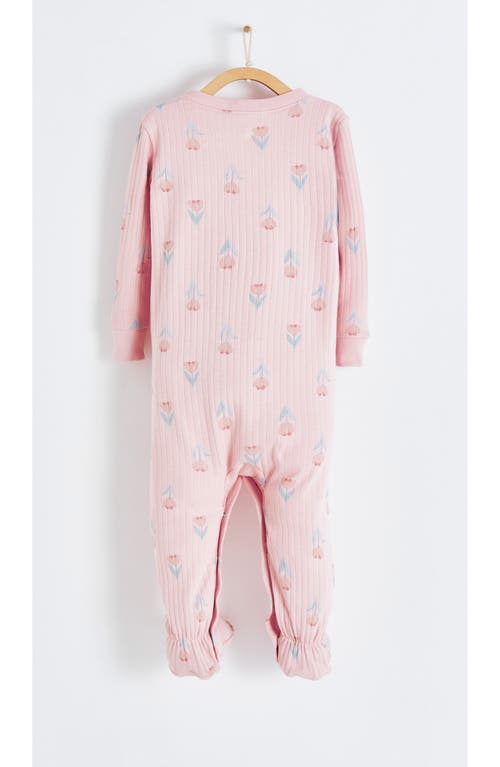 Shop Babycottons Kate Front-snap Snug Fit Footie In Pink