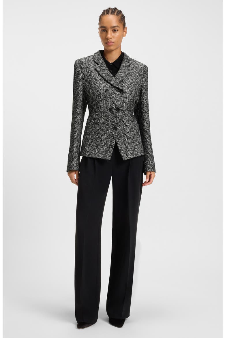Jiarna Double Breasted Blazer, Alternate, color, MONOCHROME HERRINGBONE