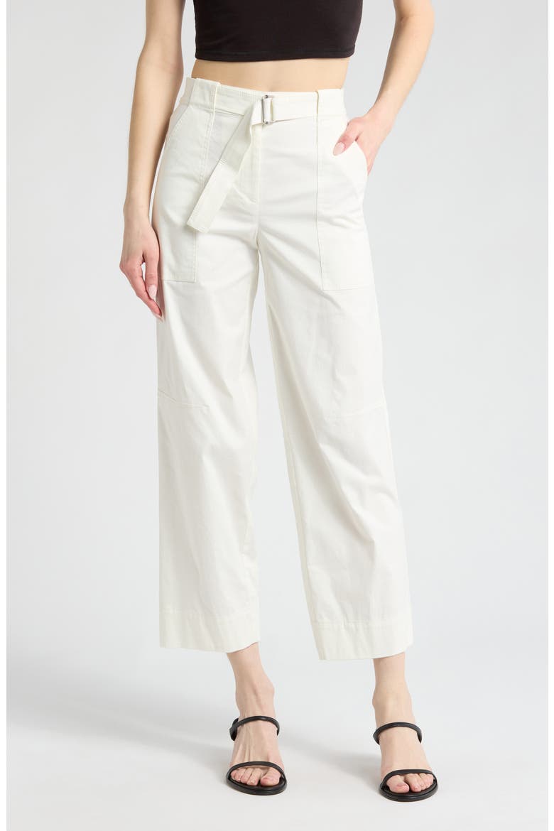Jenny Belted Wide Leg Crop Pants, Main, color, WHITE