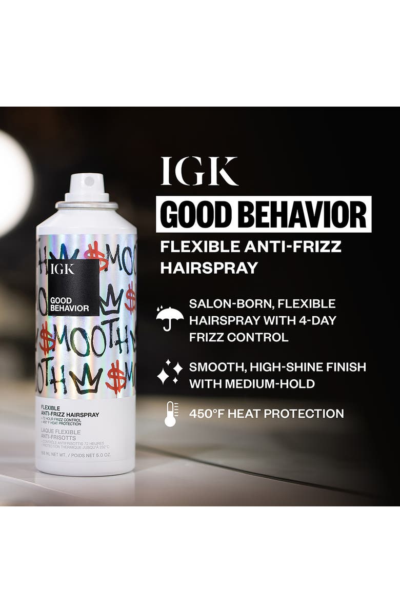 IGK Good Behavior Flexible Anti-Frizz Hairspray, Alternate, color, 