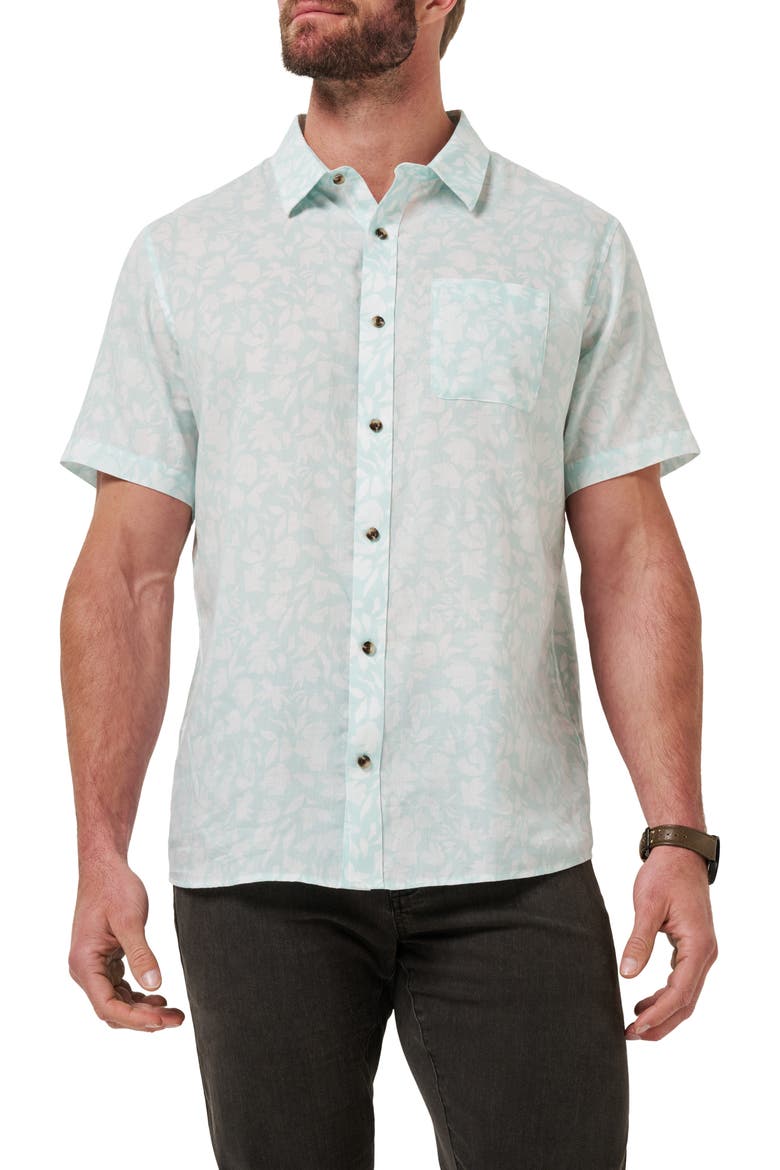 Double Room Short Sleeve Button-Up Shirt, Main, color, EGGSHELL BLUE