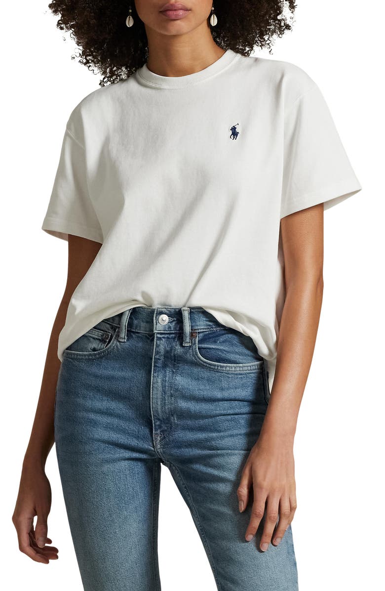 Polo Ralph Lauren Relaxed Cotton T-Shirt, Main, color, White