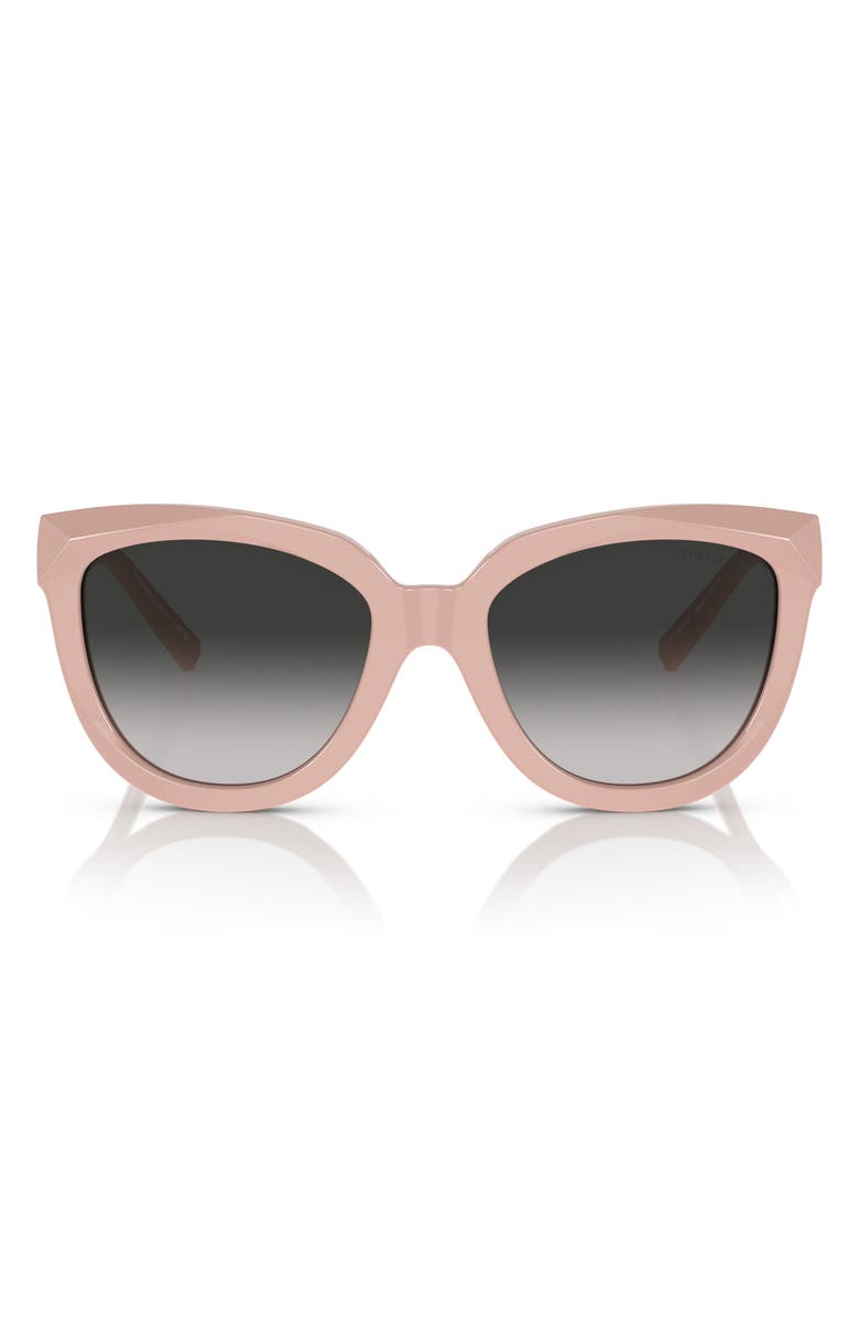 Tiffany & Co. 53mm Gradient Cat Eye Sunglasses, Main, color, Grey Flash