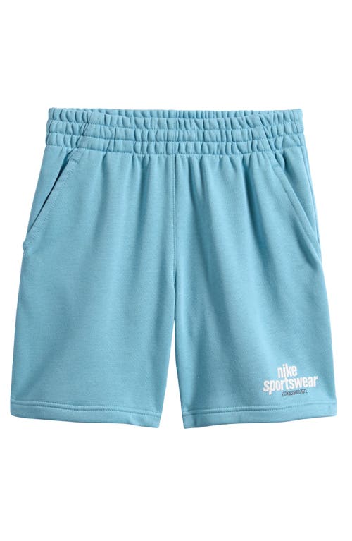 Nike Kids' Sportswear Club Big Kids' French-terry Shorts In Denim Turquoise/photon Dust