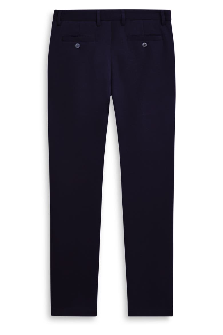 Slim Tailored Fit Flat Front Soft Touch Knit Dress Pants, Alternate, color, NAVY
