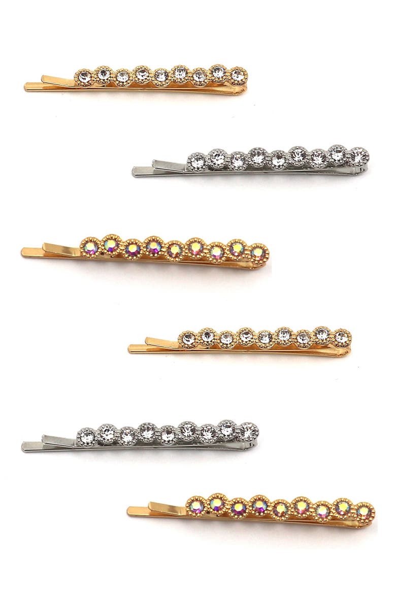 Sparkle Bobby Pins, Main, color, GOLD CRYSTAL