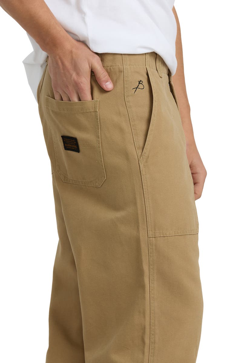 Billabong Stamped Garage Relaxed Straight Leg Patch Pocket Canvas Pants, Alternate, color, Gravel