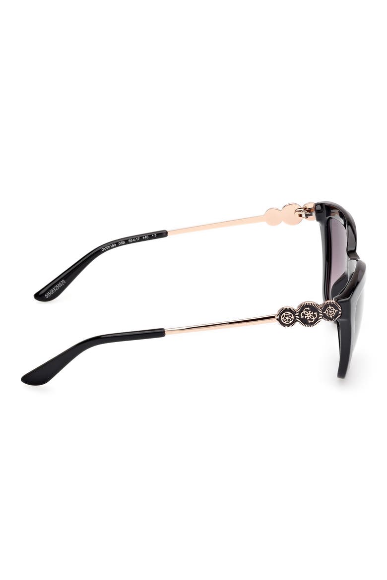Rectangular Sunglasses, Alternate, color, BLACK/ GRADIENT SMOKE