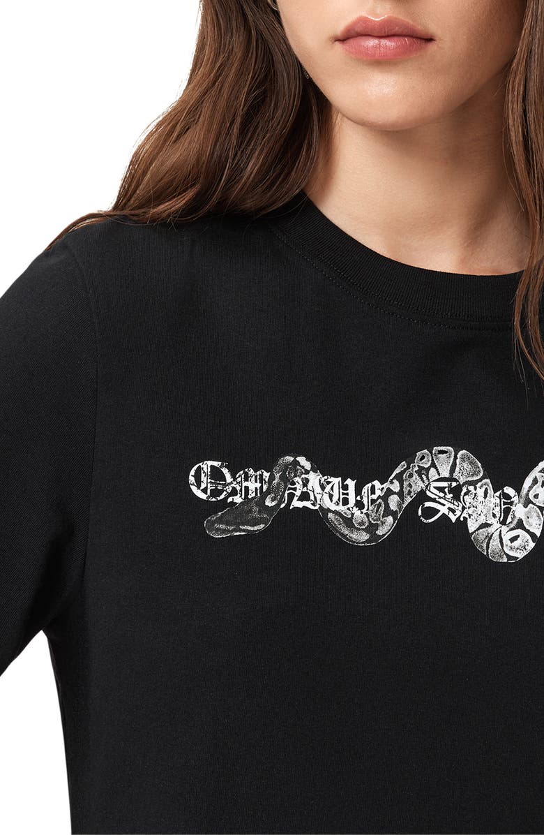 AllSaints Vena Lisa Cotton Graphic T-Shirt, Alternate, color, Black