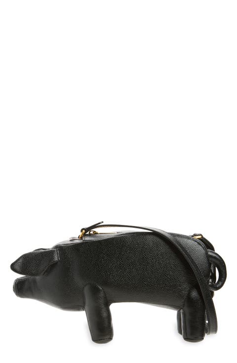 Baby Pig Pebbled Leather Shoulder Bag