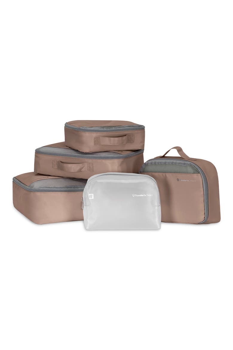 5-Piece Packing Cube Set, Main, color, BEIGE
