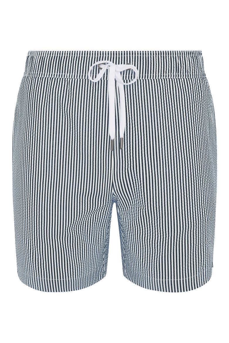 Classic Seersucker Swim Trunks, Alternate, color, NAVY