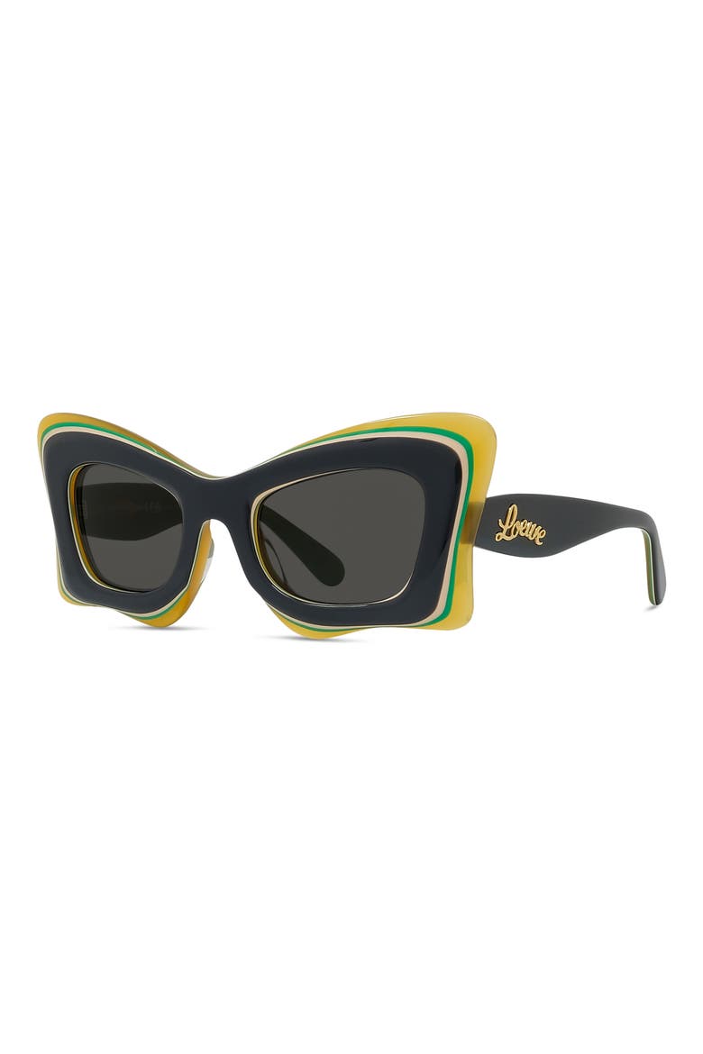 x Paula's Ibiza 50mm Butterfly Sunglasses, Alternate, color, GRYO/SMK