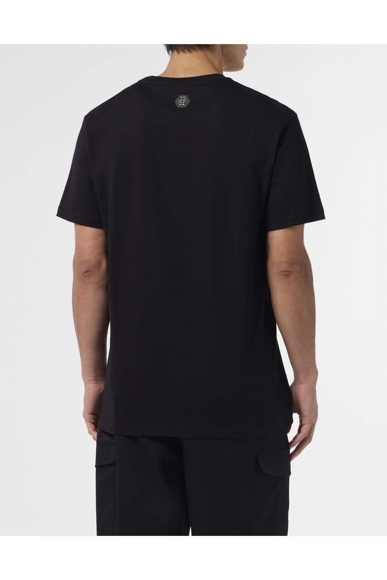 Round Neck T-Shirt Skull Strass Skull Strass Men, Alternate, color, black