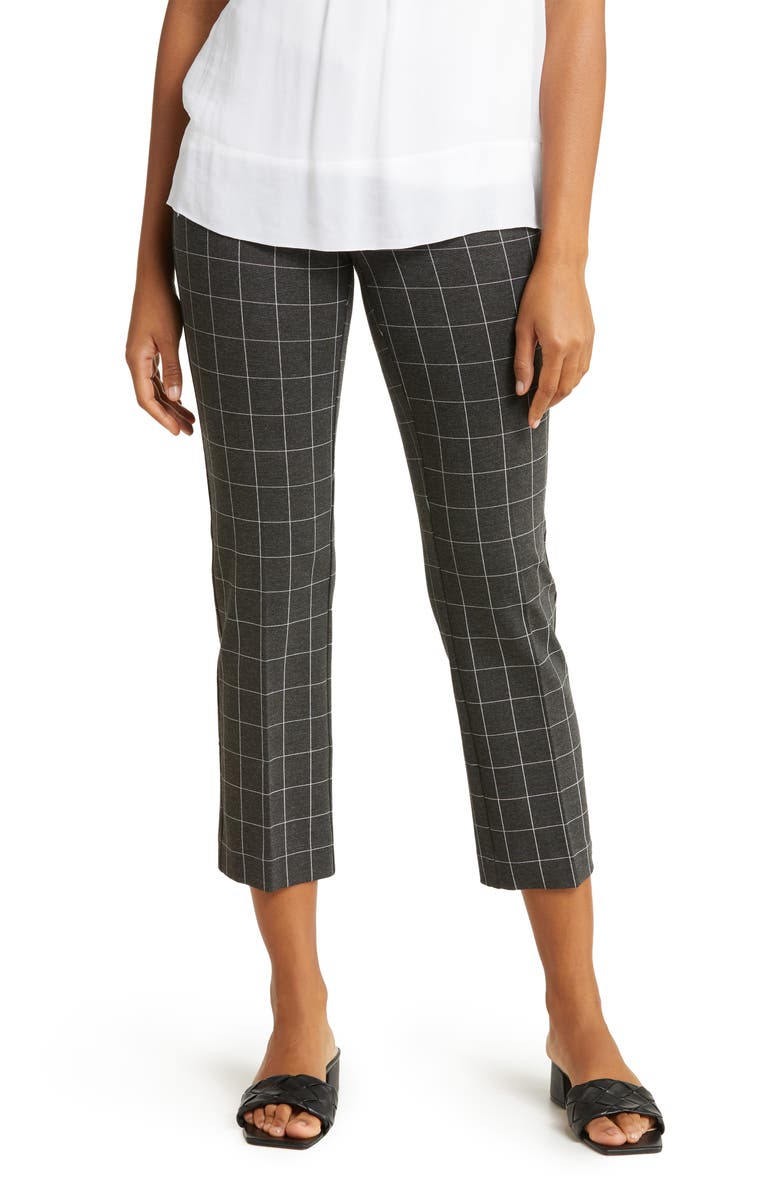 Amanda & Chelsea Windowpane Print Ankle Pants, Main, color, 