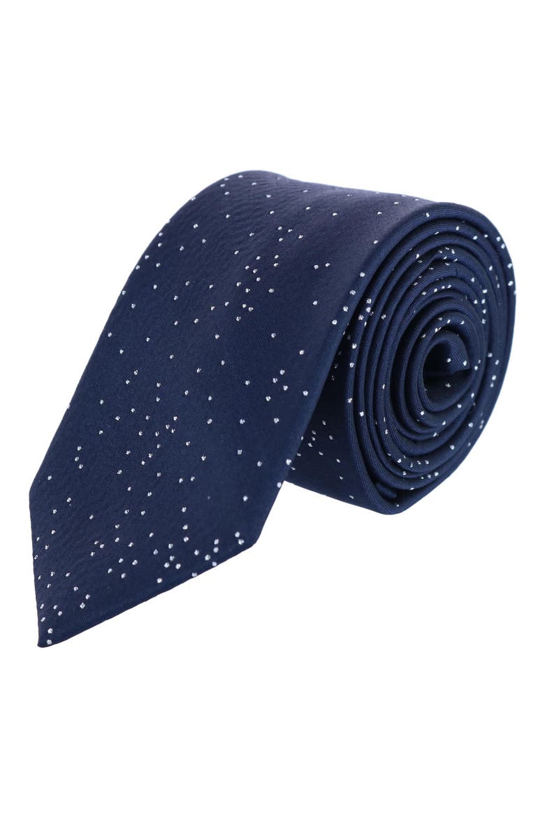Dot Pattern Silk Blend Tie, Main, color, BLUE