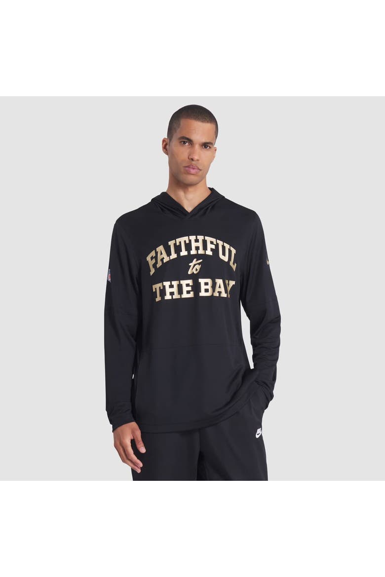Men's Nike Black San Francisco 49ers 2025 Rivalries Collection Sideline Dri-FIT Long Sleeve Hoodie T-Shirt, Main, color, Black