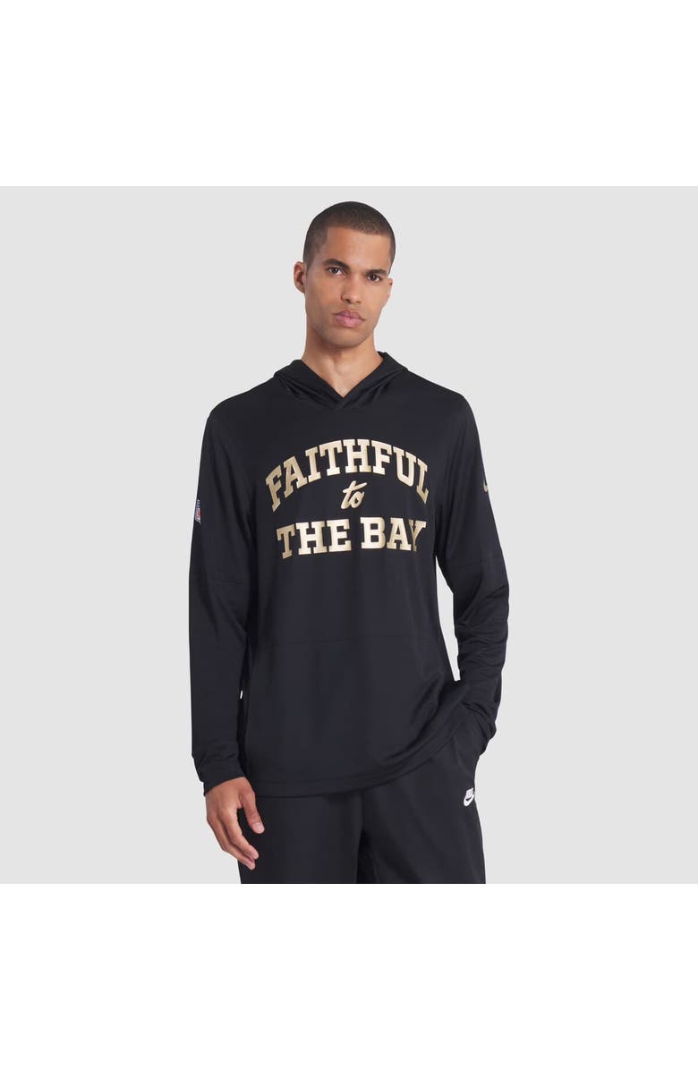 Nike Men's Nike Black San Francisco 49ers 2025 Rivalries Collection Sideline Dri-FIT Long Sleeve Hoodie T-Shirt, Main, color, Black