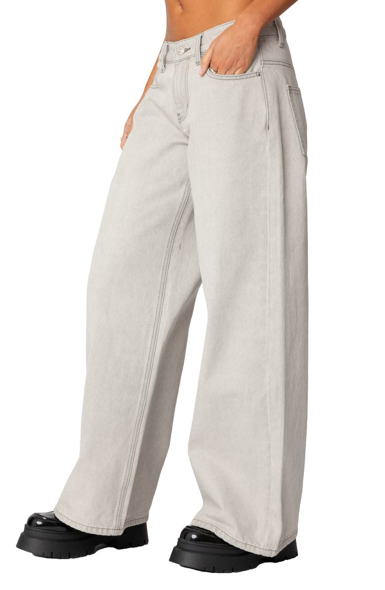 EDIKTED Casey Low Rise Boyfriend Jeans, Alternate, color, Gray