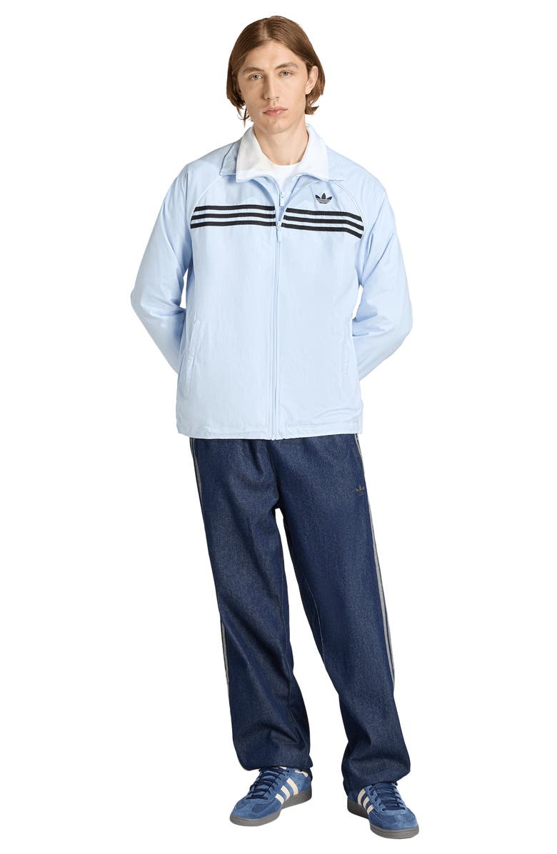 adidas Chest Stripes Track Jacket, Alternate, color, Crystal Sky/ /