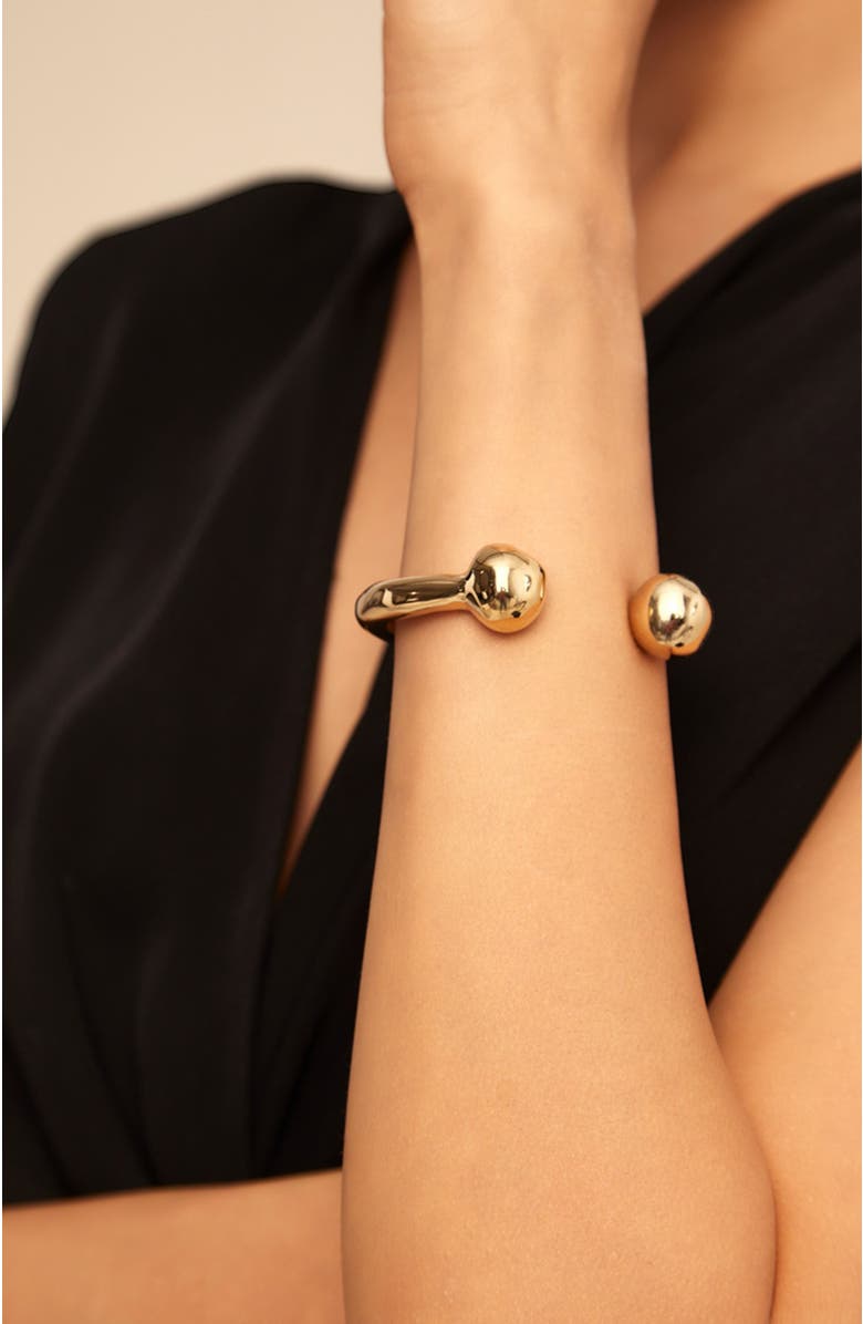 UNODE50 Double Bead Bangle, Alternate, color, Gold