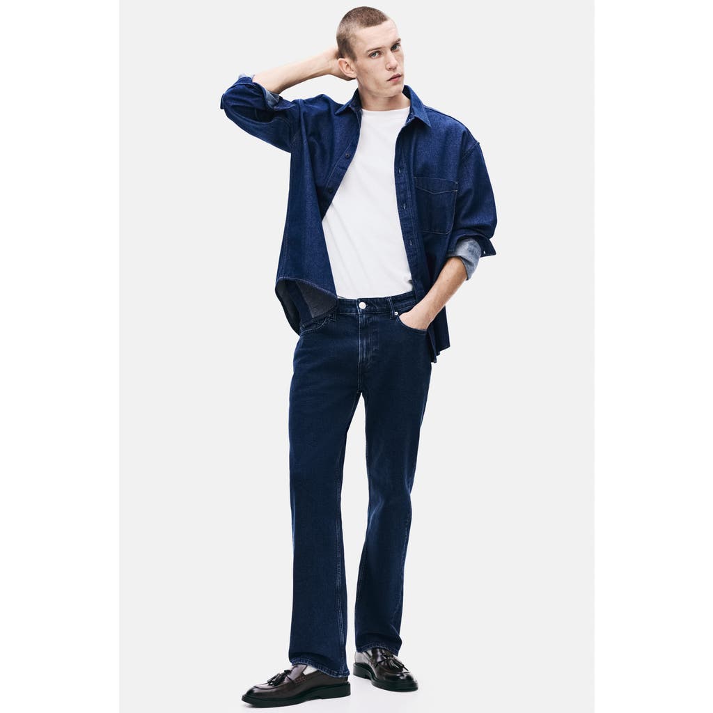 H&M Regular Jeans in Dark Denim Blue at Nordstrom, Size 32 X 34