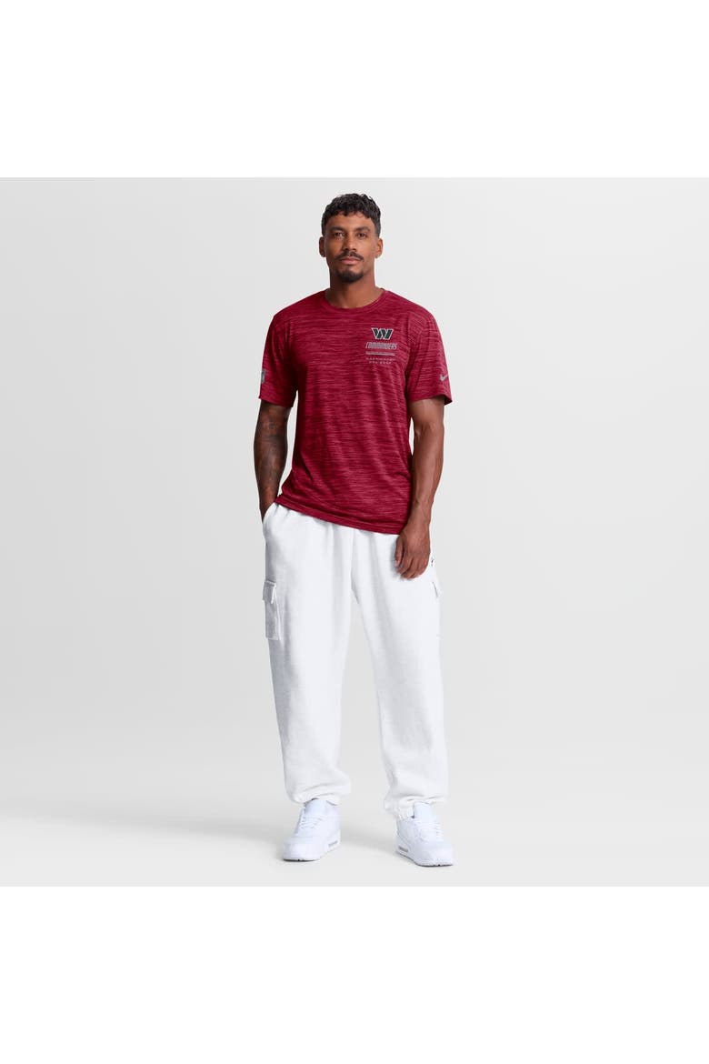 Men's Nike Burgundy Washington Commanders Sideline Double Covered Dri-FIT Velocity T-Shirt, Alternate, color, Burgundy