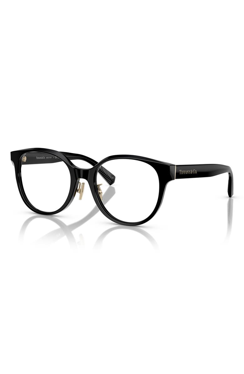 Tiffany & Co. 52mm Round Optical Glasses, Alternate, color, Black